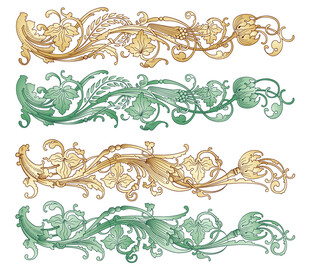 复古华丽花纹装饰图案