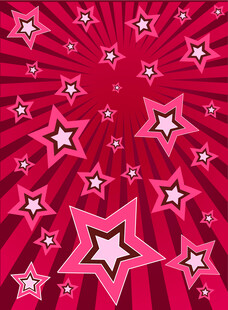 粉色星形放射背景图案