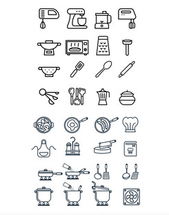 厨房用具图标集合