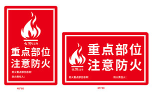 重点部位防火警示标识