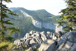 壮丽山景中的嶙峋岩石
