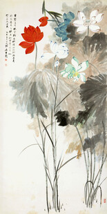 水墨荷花 玄关装饰画