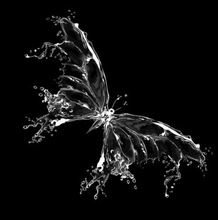 水花幻化成的透明蝴蝶