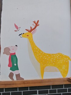 墙上的动物彩绘