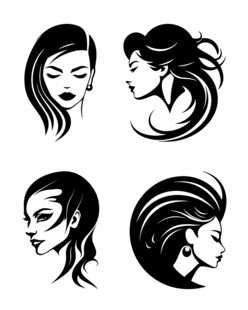 矢量女性头像