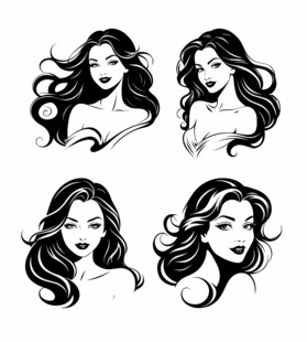 矢量女性头像