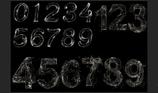 水花质感数字字体展示