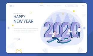 2020新年贺卡设计模板