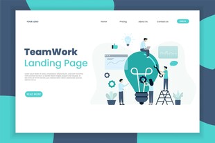 团队合作着陆页设计示例
