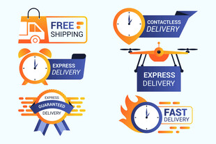 快递物流服务相关图标集