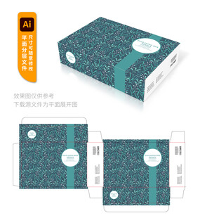 蓝绿条纹包装盒设计图