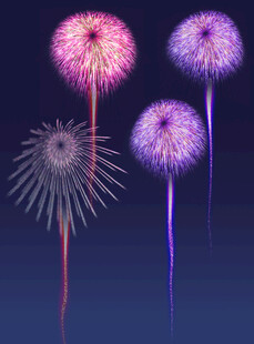 绚丽多彩烟花绽放夜空
