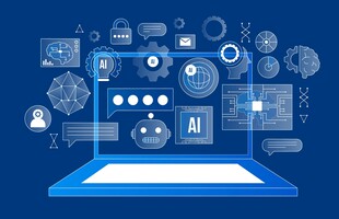 笔记本电脑上的科技元素