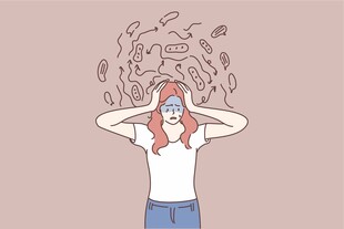 女子被杂乱思绪困扰