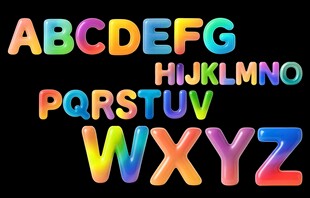 彩色立体英文字母