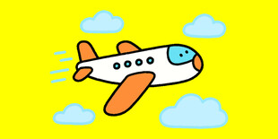 卡通手绘飞机插画