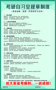 考研自习室规章制度牌
