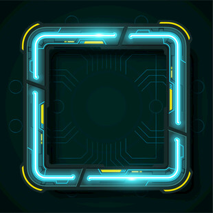 霓虹灯造型蓝色光圈