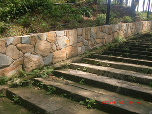 石砌台阶与护坡景观