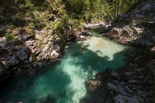 山间碧绿水潭美景