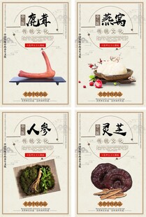中国风中药养生文化展板