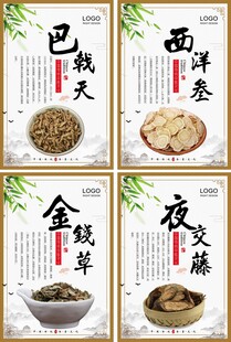 简约中药药品4件套展板