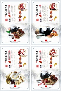 中医保养四季养生宣传四件套展板