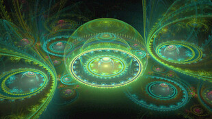 梦幻炫彩的抽象分形图案