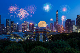 喜庆的烟花深圳