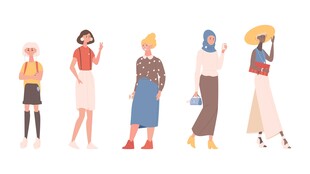 多样风格女性时尚插画