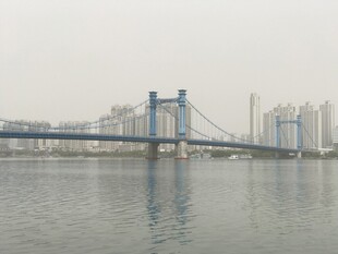 城市江畔桥梁风景