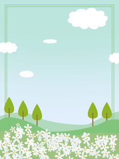 春日绿野繁花风景图