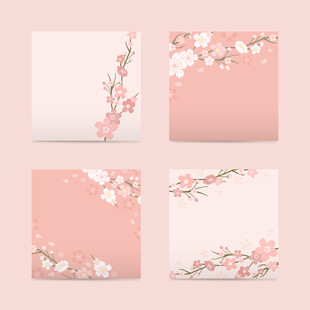粉色樱花背景模板
