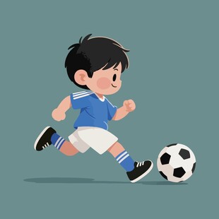 足球少年卡通矢量