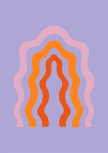 渐变波浪拱形图案设计