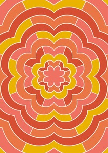 绚丽多彩几何花卉图案