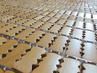 拼接麻将席纹理特写