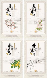 水墨中医四季养生成套展板