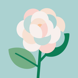 简约风单枝花卉插画