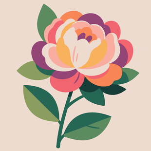 多彩花卉插画