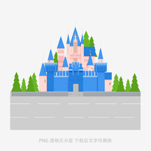 梦幻童话城堡插画