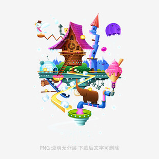 梦幻童话风空中奇幻小屋