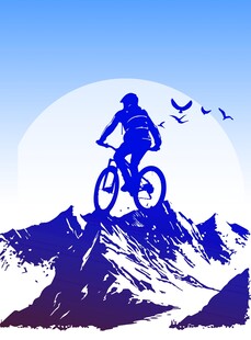 骑行者勇攀高山