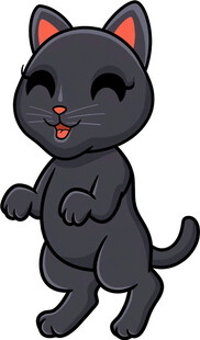 可爱黑猫俏皮舞动