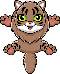 可爱猫咪跃起瞬间