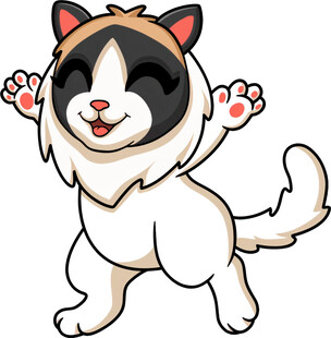 可爱猫咪开心挥手