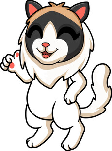 可爱卡通猫咪比耶