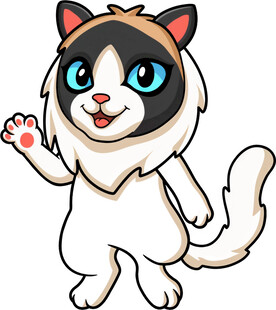 可爱猫咪挥手打招呼