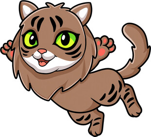 跳跃的可爱斑纹猫咪