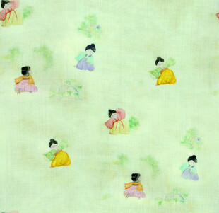 古风仕女图案布料